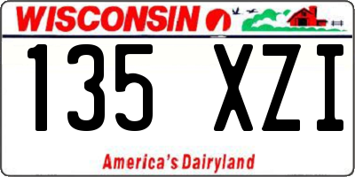 WI license plate 135XZI