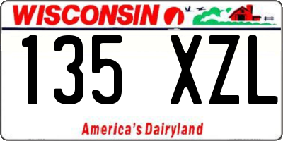 WI license plate 135XZL