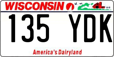 WI license plate 135YDK