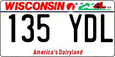 WI license plate 135YDL
