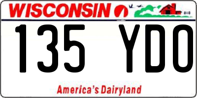 WI license plate 135YDO