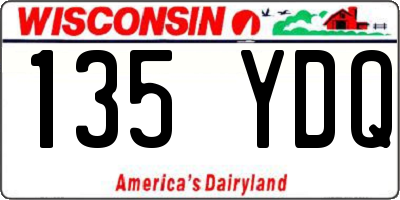 WI license plate 135YDQ