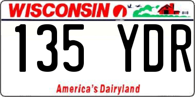 WI license plate 135YDR