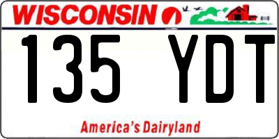 WI license plate 135YDT