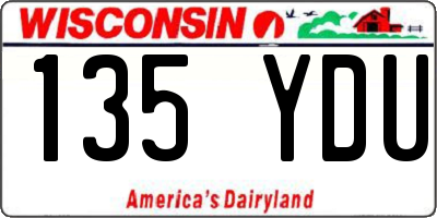WI license plate 135YDU