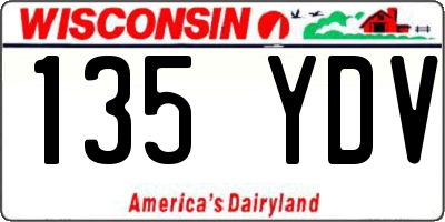 WI license plate 135YDV