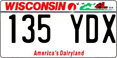 WI license plate 135YDX