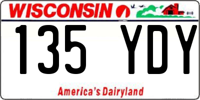 WI license plate 135YDY