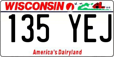 WI license plate 135YEJ