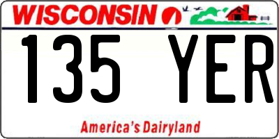 WI license plate 135YER