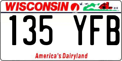 WI license plate 135YFB