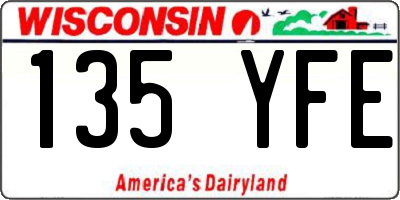 WI license plate 135YFE