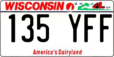 WI license plate 135YFF