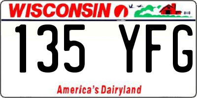 WI license plate 135YFG