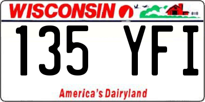WI license plate 135YFI