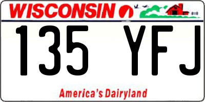 WI license plate 135YFJ