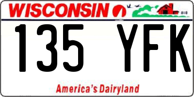 WI license plate 135YFK