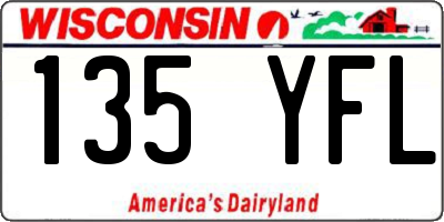 WI license plate 135YFL