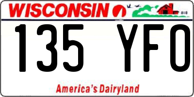 WI license plate 135YFO