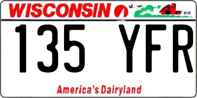 WI license plate 135YFR