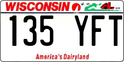 WI license plate 135YFT
