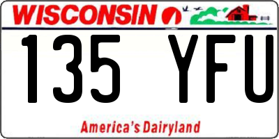 WI license plate 135YFU