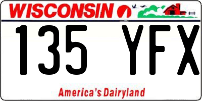 WI license plate 135YFX