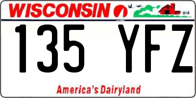 WI license plate 135YFZ