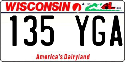 WI license plate 135YGA