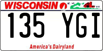 WI license plate 135YGI