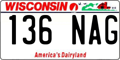 WI license plate 136NAG