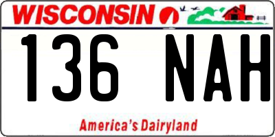 WI license plate 136NAH