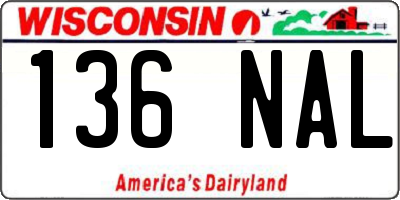 WI license plate 136NAL