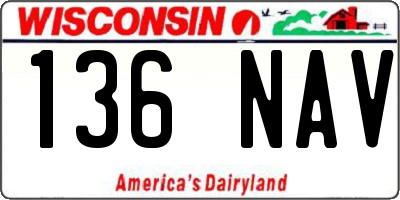 WI license plate 136NAV