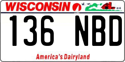 WI license plate 136NBD