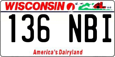 WI license plate 136NBI