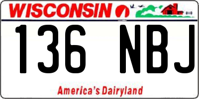 WI license plate 136NBJ