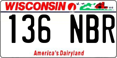 WI license plate 136NBR