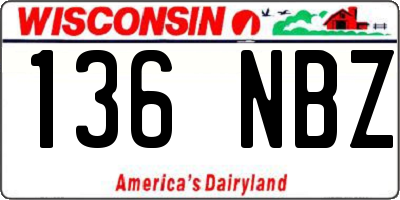 WI license plate 136NBZ