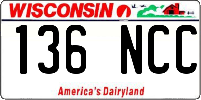 WI license plate 136NCC