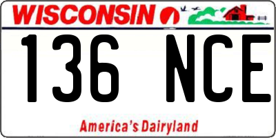 WI license plate 136NCE