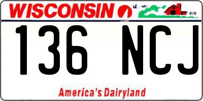 WI license plate 136NCJ