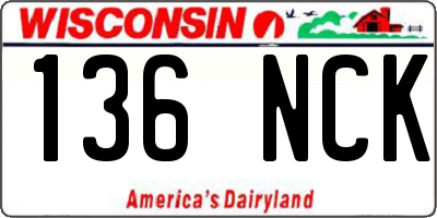 WI license plate 136NCK