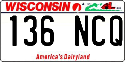 WI license plate 136NCQ