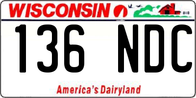 WI license plate 136NDC