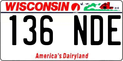 WI license plate 136NDE