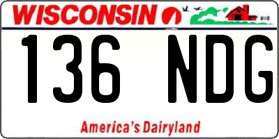 WI license plate 136NDG