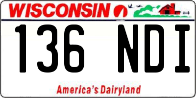 WI license plate 136NDI