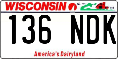 WI license plate 136NDK