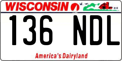 WI license plate 136NDL